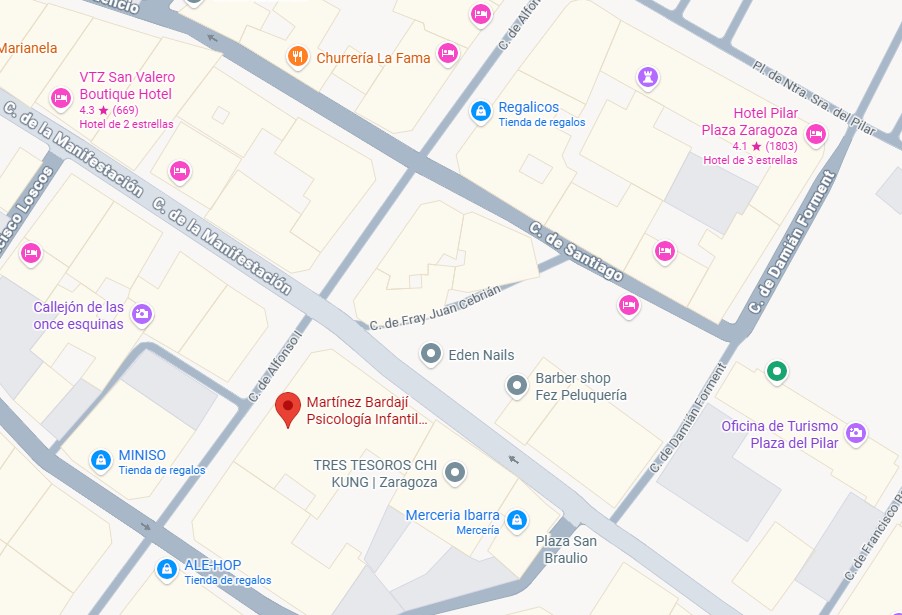 Mapa señalando Martínez Bardají Psicología, Calle Alfonso I, 28, Zaragoza